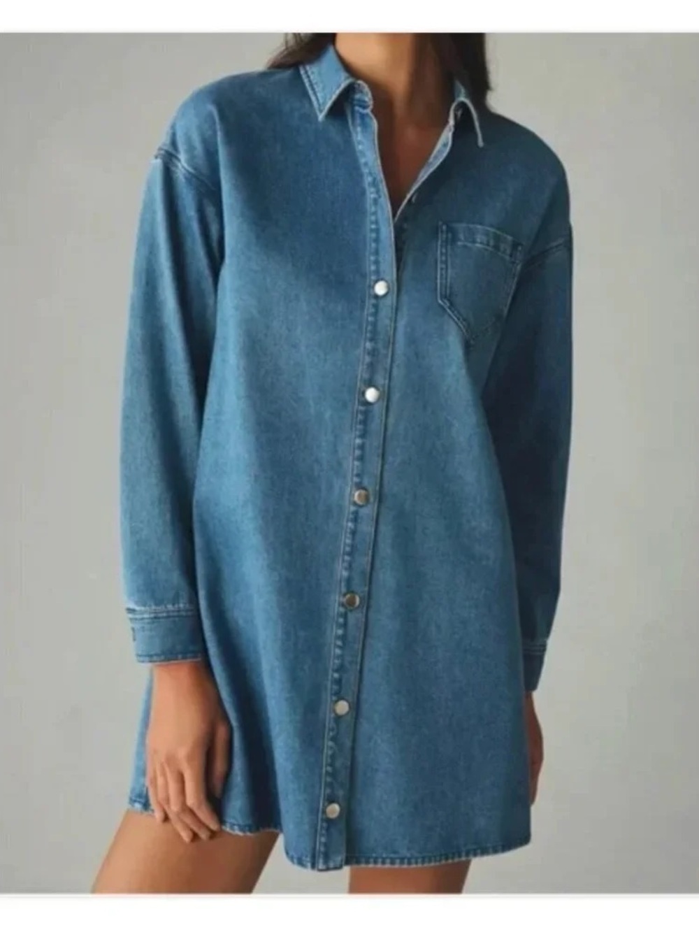 Anthropologie X Mare Mare Casual Blue Denim Shirt Dress